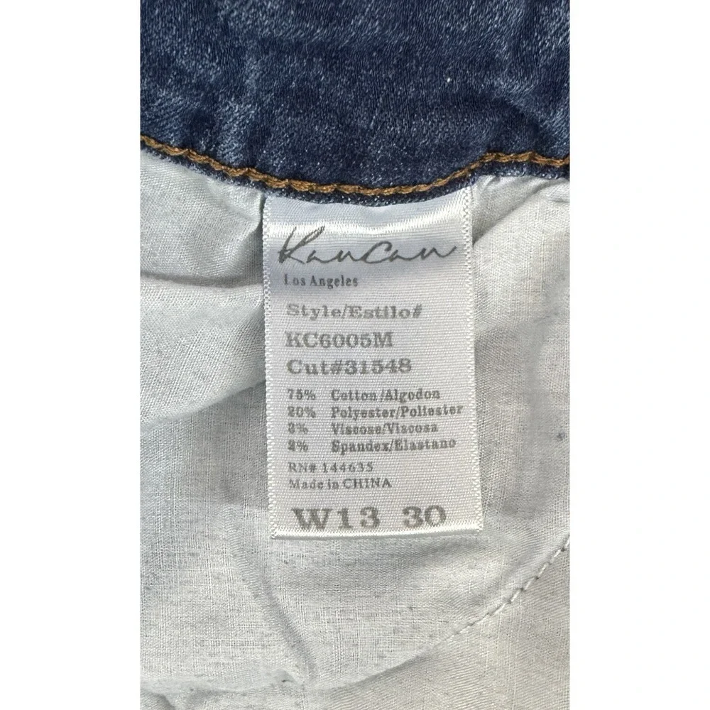 KanCan Boyfriend Destroyed Cuffed Stretch Jean Shorts Women's Jr Size 13/30 - Picture 4 of 5